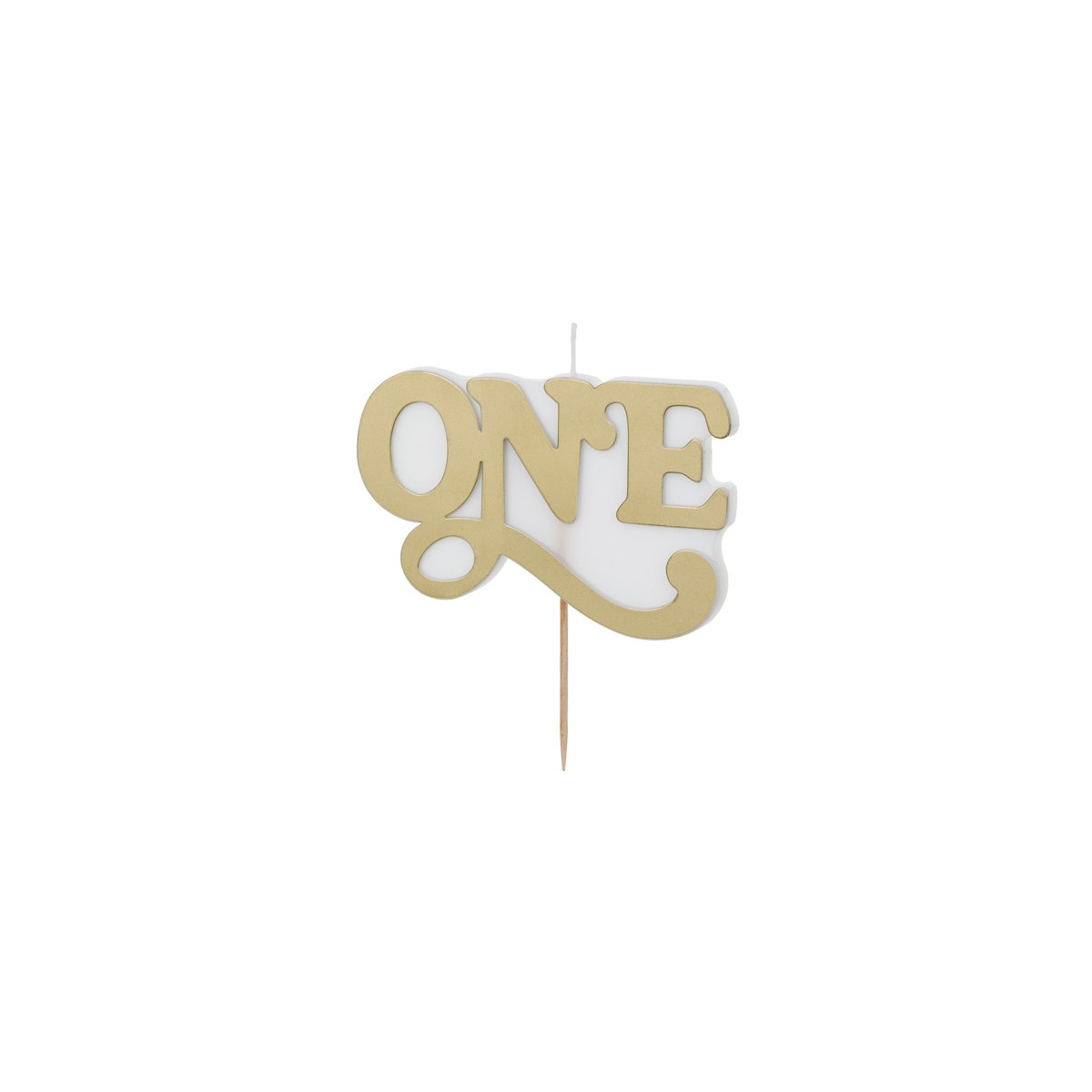 Birthday candle ONE, 3.8x6.5 cm, cold gold Birthday candle ONE, 3.8x6.5 cm, cold gold