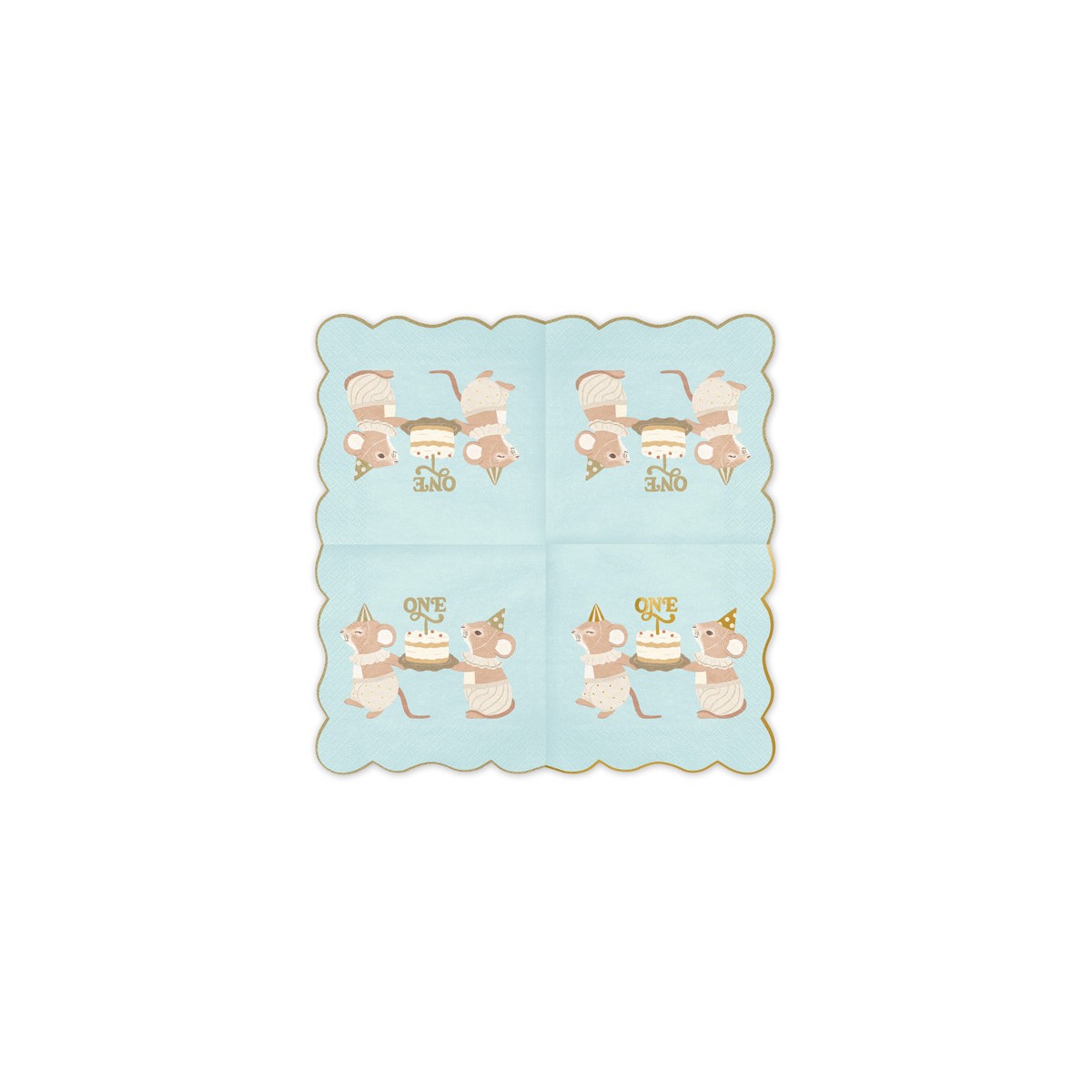 Napkins One Mice, 33x33 cm, blue (1 pkt / 12 pc.) Napkins One Mice, 33x33 cm, blue (1 pkt / 12 pc.)