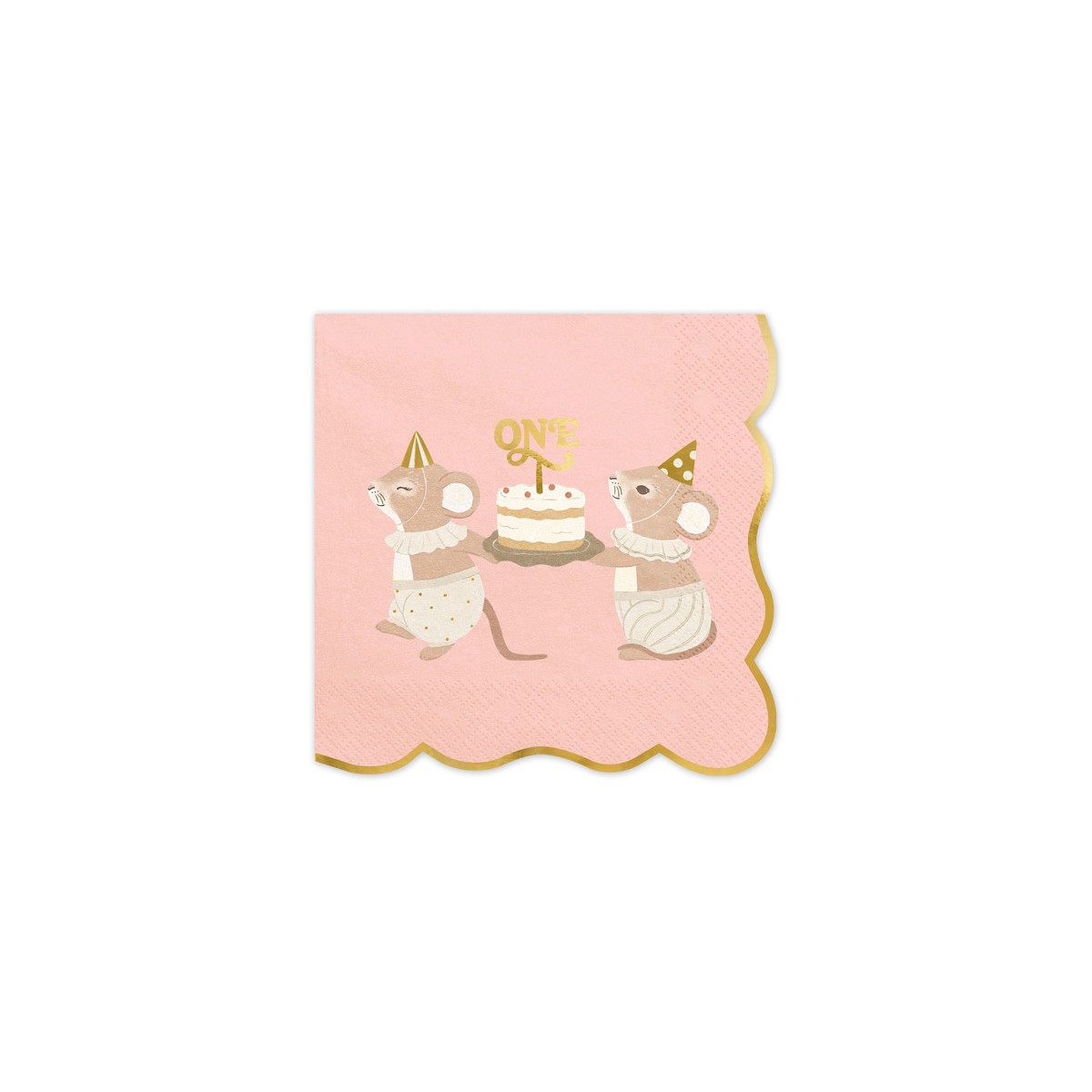 Napkins One Mice, 33x33 cm, pink (1 pkt / 12 pc.) Napkins One Mice, 33x33 cm, pink (1 pkt / 12 pc.)