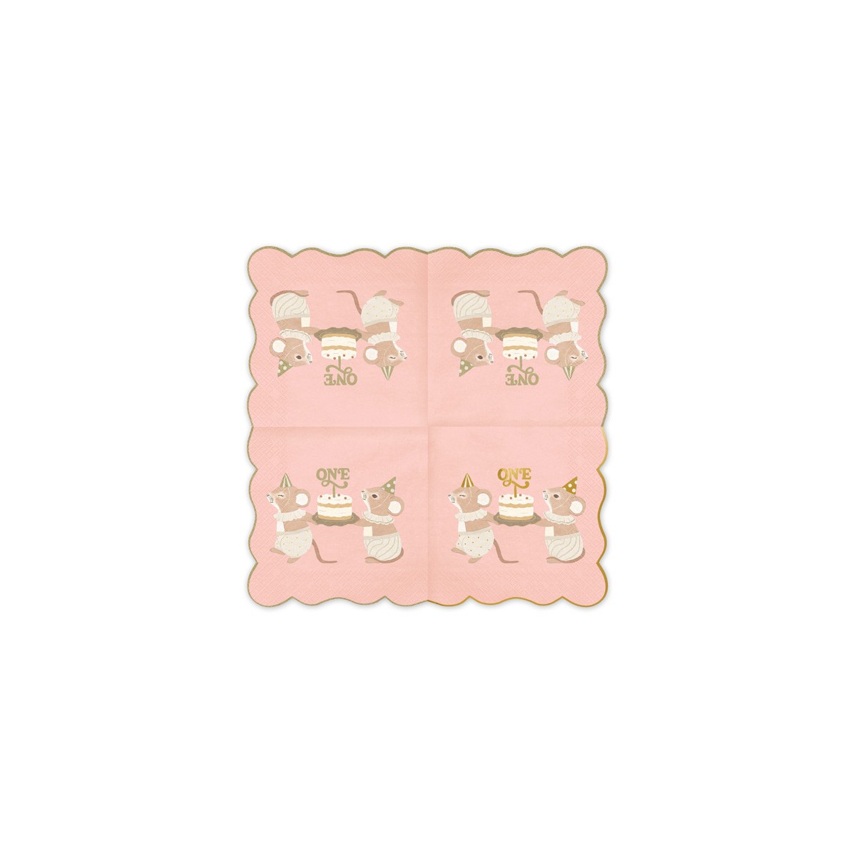 Napkins One Mice, 33x33 cm, pink (1 pkt / 12 pc.) Napkins One Mice, 33x33 cm, pink (1 pkt / 12 pc.)