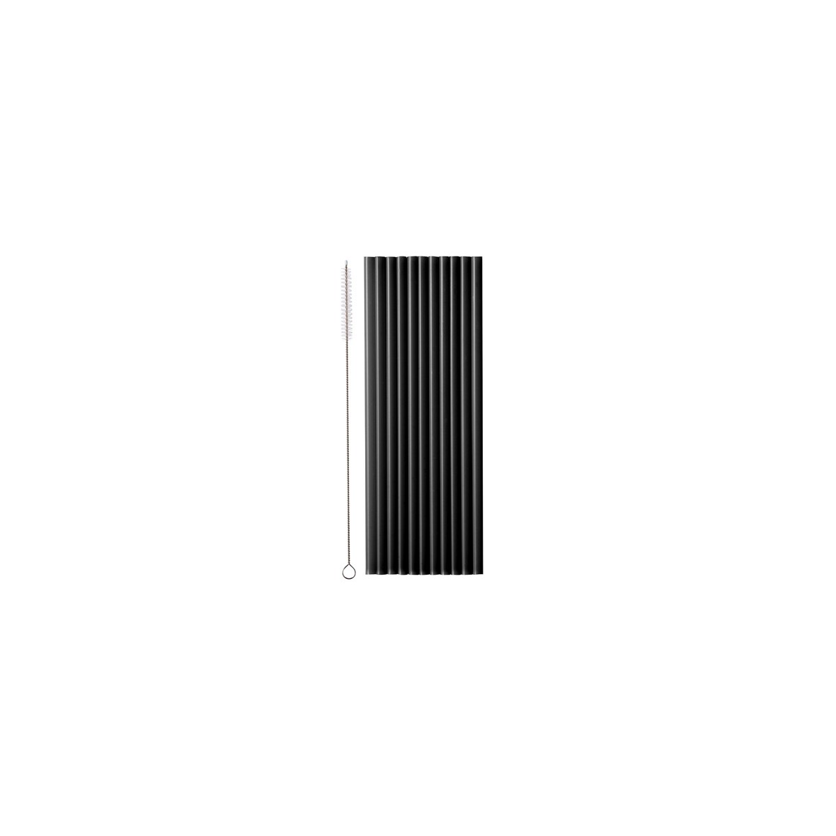 Plastic straws, 23 cm, black (1 pkt / 12 pc.) Plastic straws, 23 cm, black (1 pkt / 12 pc.)