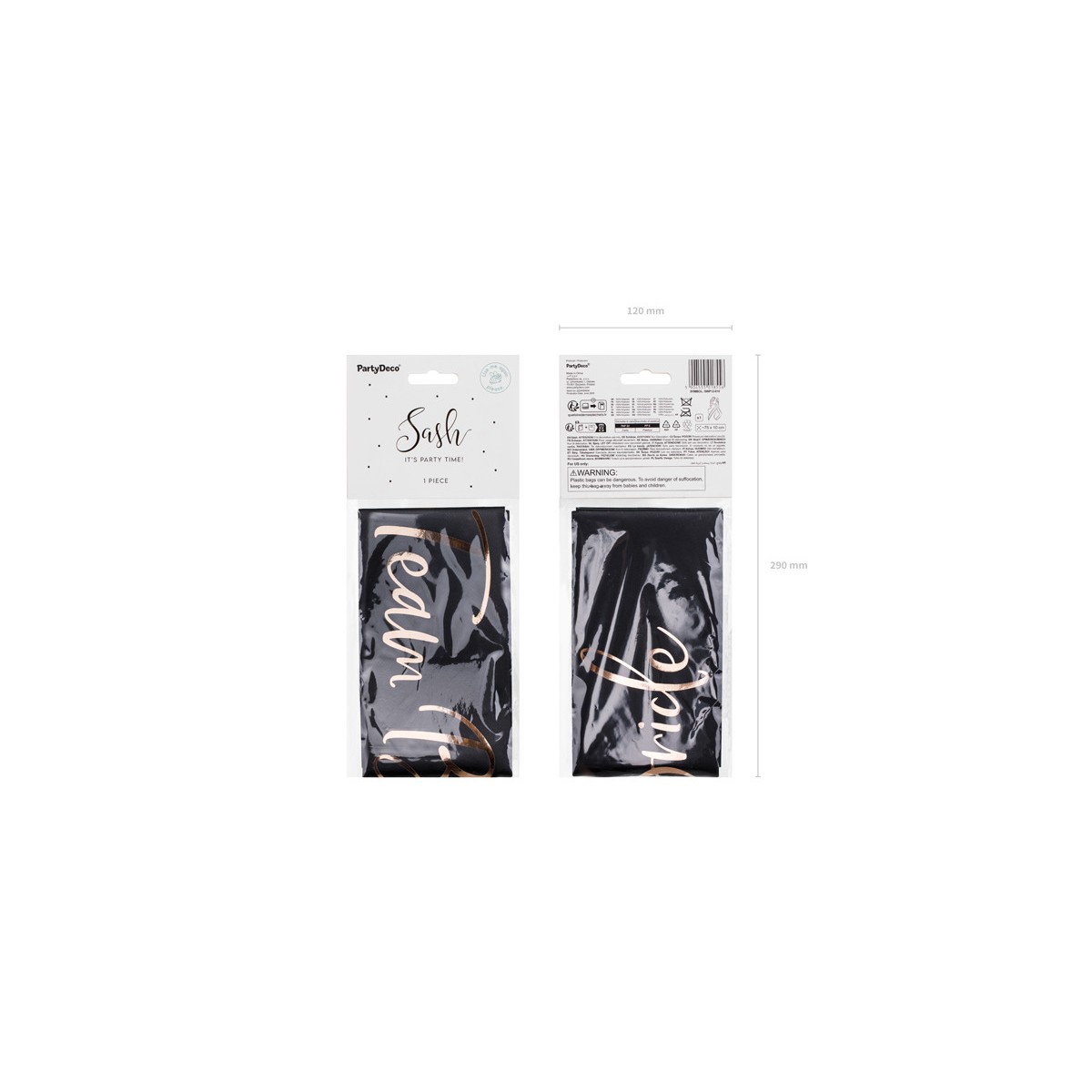 Team Bride sash, black, 75 cm Team Bride sash, black, 75 cm