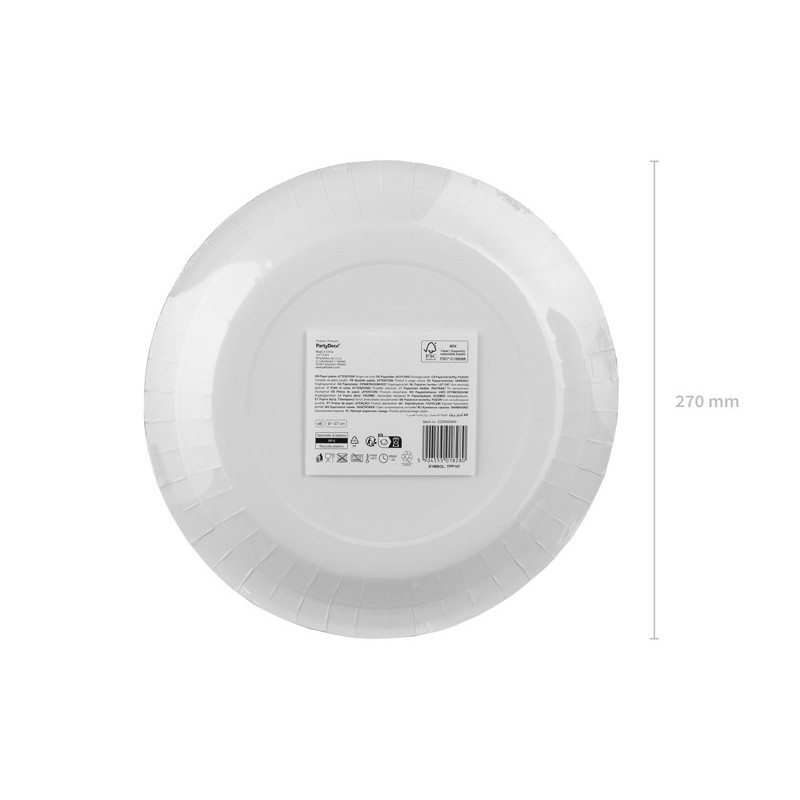 Paper plates checkered, mix, 27 cm (1 pkt / 6 pc.)