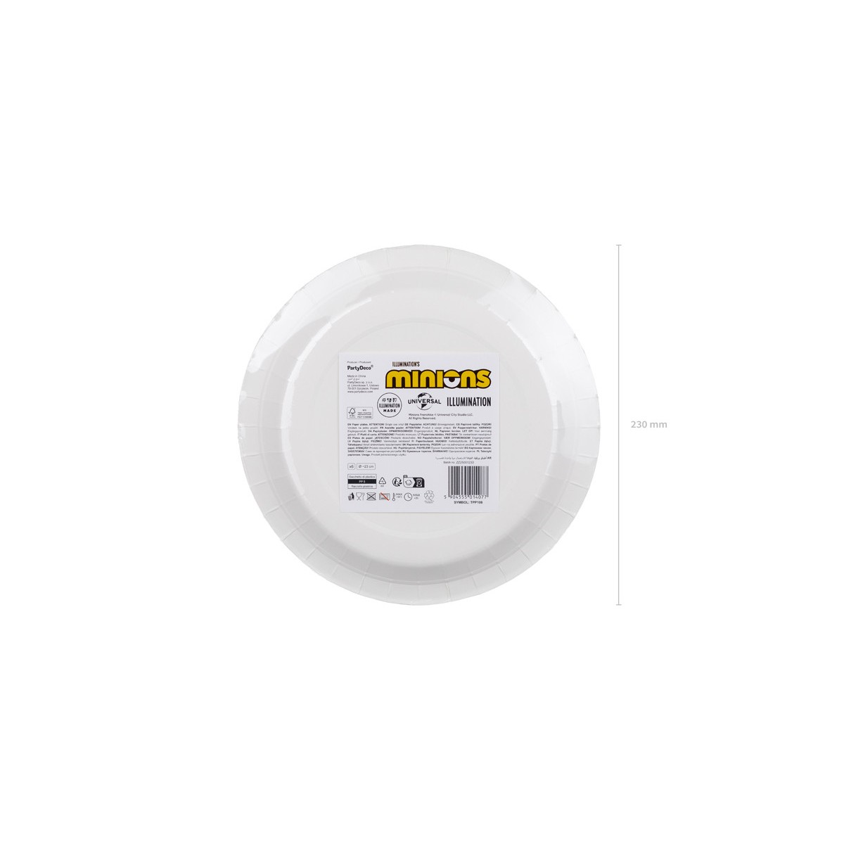 Paper plates Minions, 23 cm, mix (1 pkt / 6 pc.)