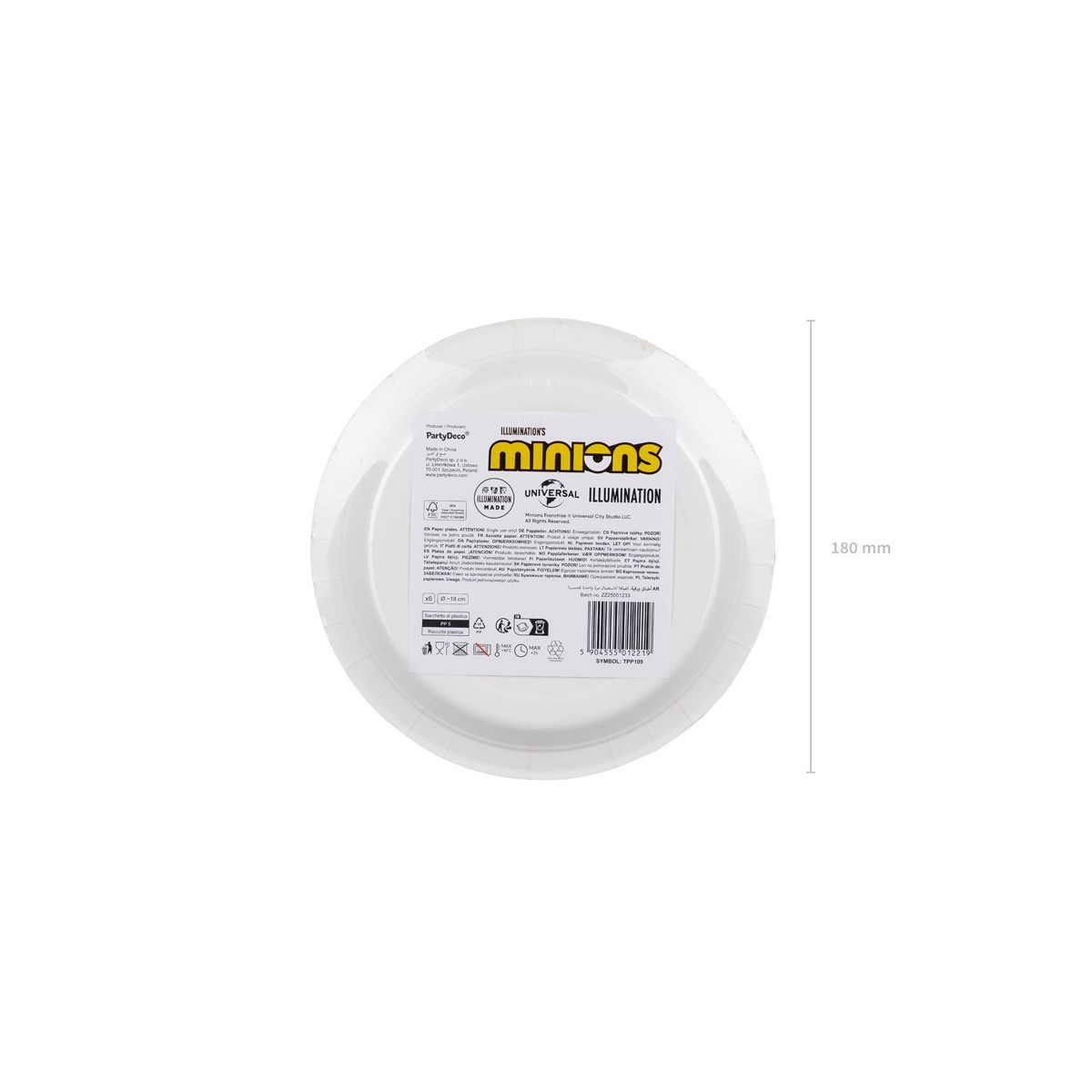 Paper plates Minions, 18 cm, mix (1 pkt / 6 pc.)