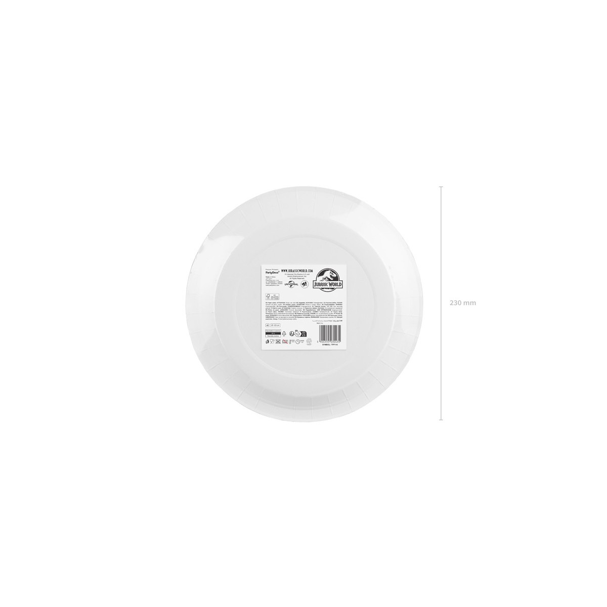 Paper plates Jurassic World, 23 cm, mix (1 pkt / 6 pc.) Paper plates Jurassic World, 23 cm, mix (1 pkt / 6 pc.)