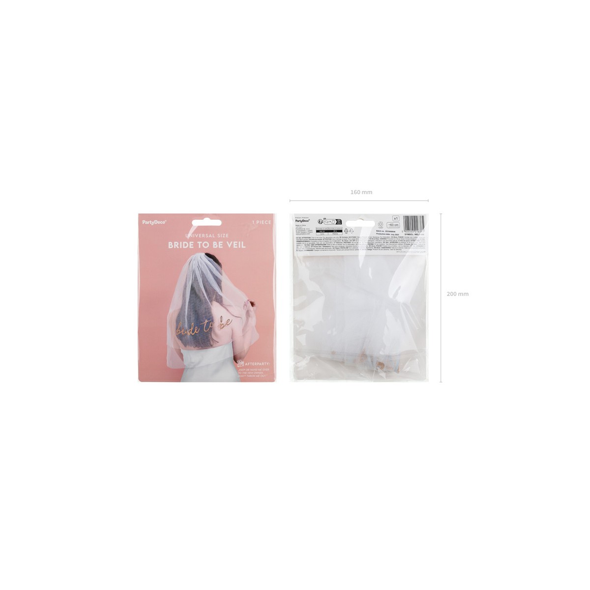 Bride to be veil, 63cm, white