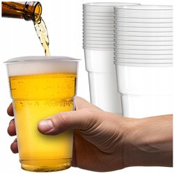 50 st Genomskinliga Plastglas 500 ml &ndash; H&aring;llbara & &aring;teranv&auml;ndbara f&ouml;r fest & picknick.