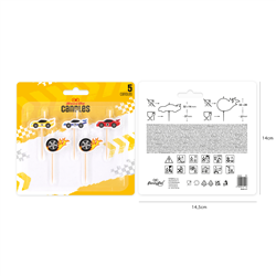 5 st Racerbil F&ouml;delsedagsljus f&auml;rgglada 2-3 cm vax &ndash; Ger fart p&aring; t&aring;rtan!