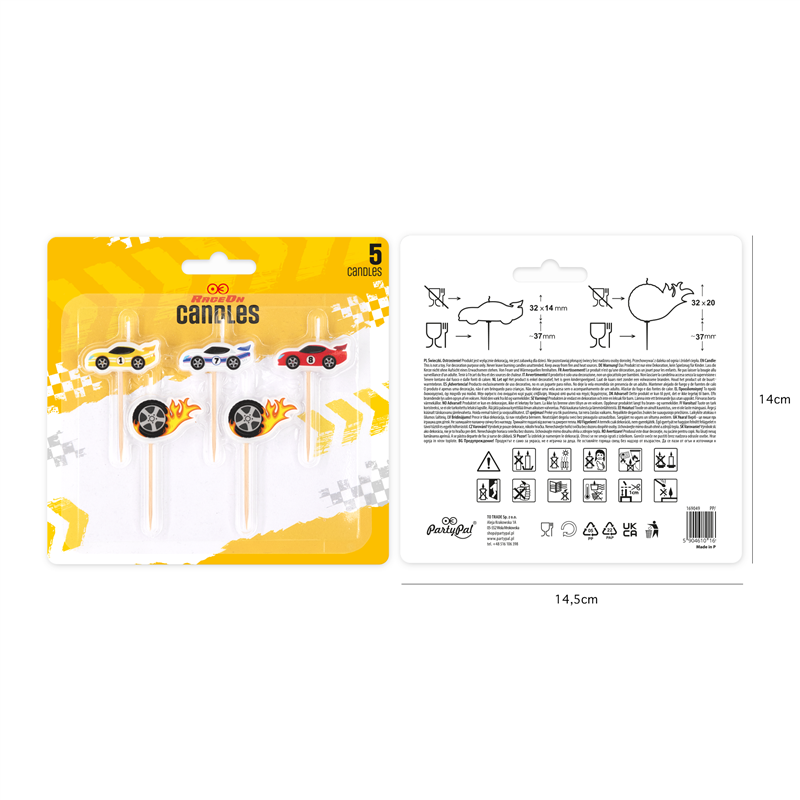 5 st Racerbil F&ouml;delsedagsljus f&auml;rgglada 2-3 cm vax &ndash; Ger fart p&aring; t&aring;rtan!