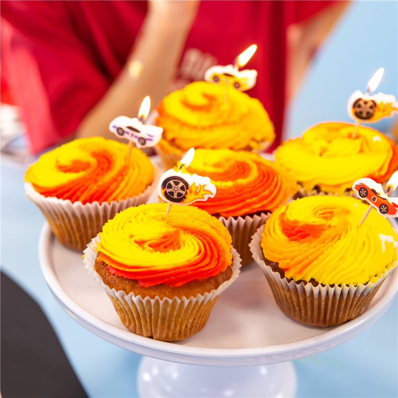 5 st Racerbil F&ouml;delsedagsljus f&auml;rgglada 2-3 cm vax &ndash; Ger fart p&aring; t&aring;rtan!