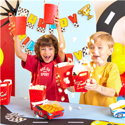 6 st Popcornboxar Festliga f&auml;rger 7x7x12 cm &ndash; G&ouml;r snackbordet oemotst&aring;ndligt!