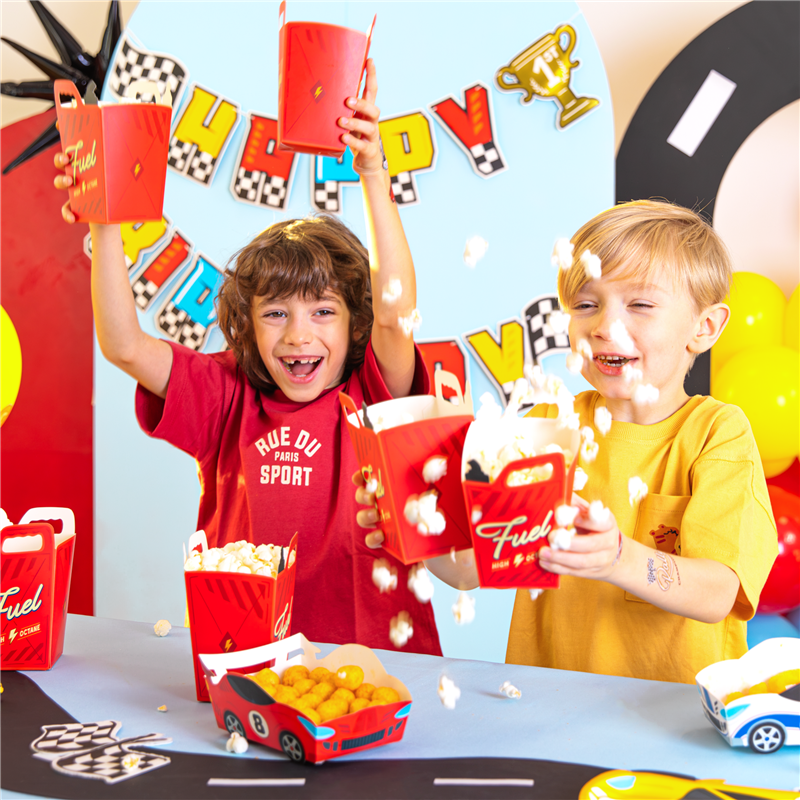 6 st Popcornboxar Festliga f&auml;rger 7x7x12 cm &ndash; G&ouml;r snackbordet oemotst&aring;ndligt!