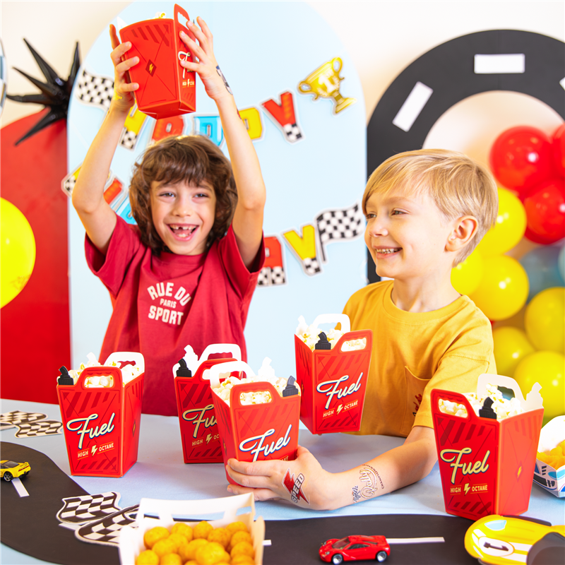 6 st Popcornboxar Festliga f&auml;rger 7x7x12 cm &ndash; G&ouml;r snackbordet oemotst&aring;ndligt!