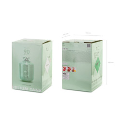 Helium tank, green, max 90 balloons