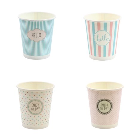 100 st Pappmuggar Pastell-kollektionen - 250 ml 100 st Pappmuggar Pastell-kollektionen - 250 ml