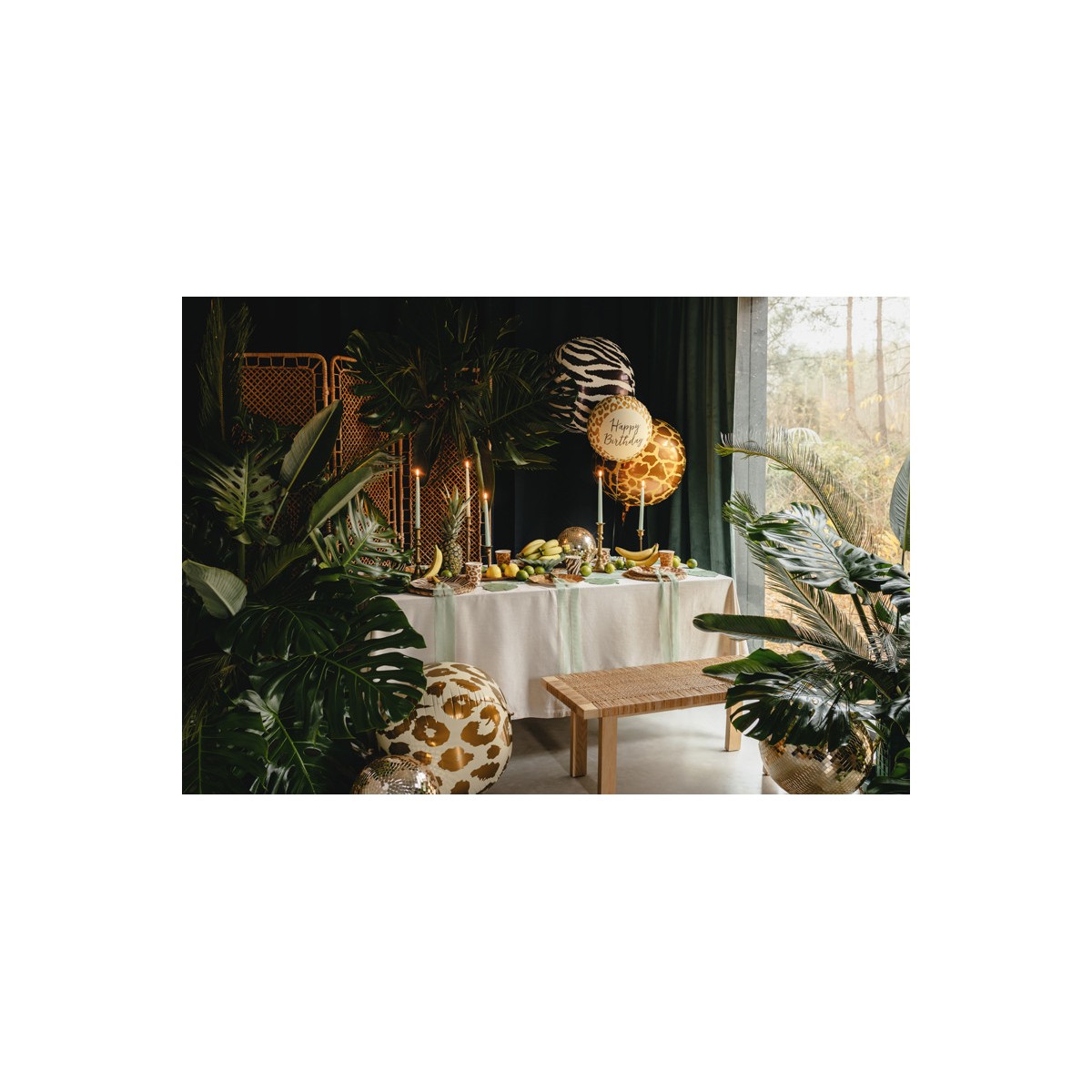 Foil balloon tablet ''Happy Birthday'' with leopard print, 35x35 cm, mix