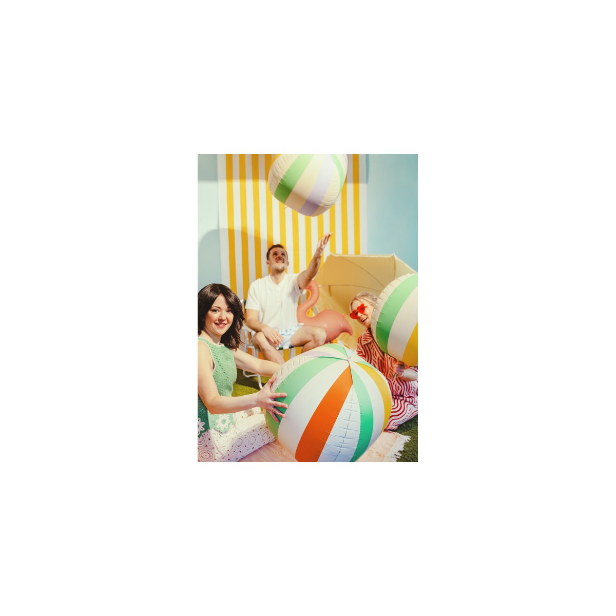 Foil balloon Striped Ball, 75 cm, mix Foil balloon Striped Ball, 75 cm, mix