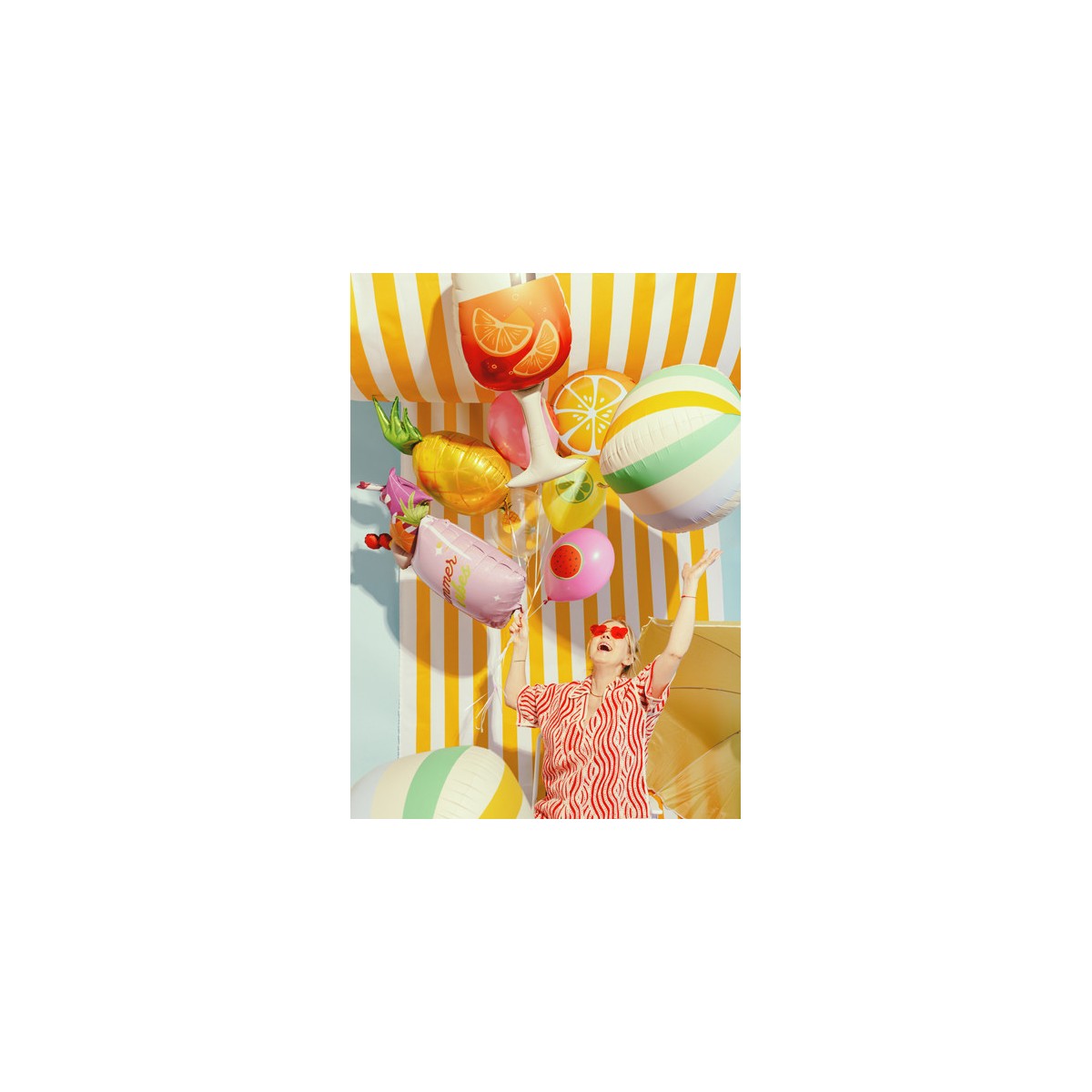 Foil balloon Striped Ball, 75 cm, mix Foil balloon Striped Ball, 75 cm, mix