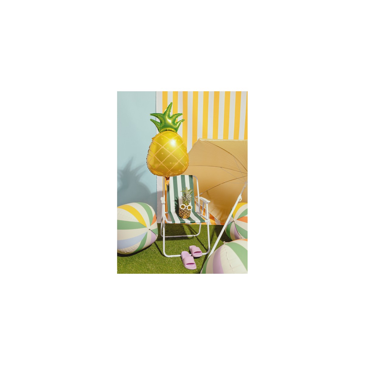 Foil balloon Striped Ball, 75 cm, mix Foil balloon Striped Ball, 75 cm, mix