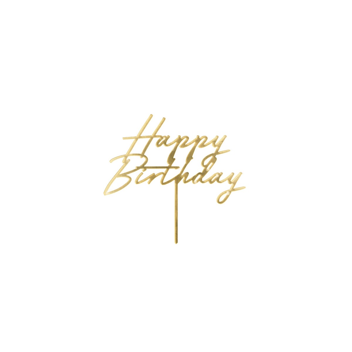 Cake topper Happy Birthday, 18x16.5 cm, gold Cake topper Happy Birthday, 18x16.5 cm, gold