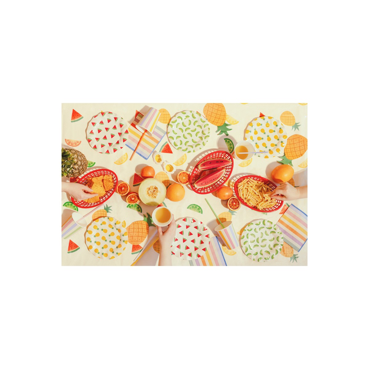 Paper tablecloth Fruits, 180x120 cm, mix