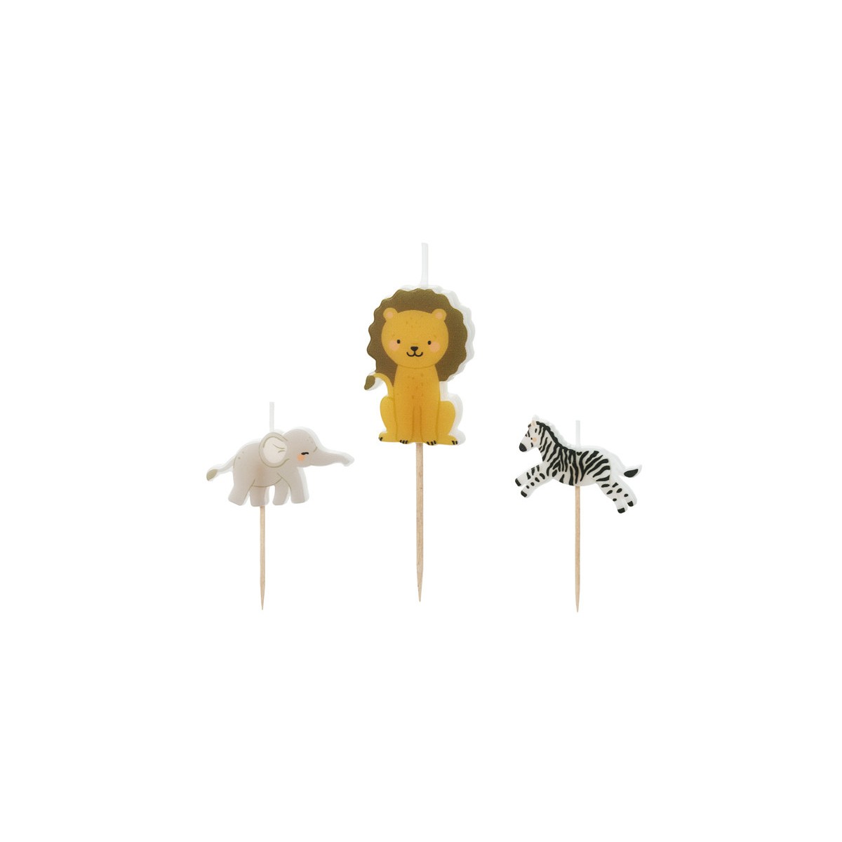 Birthday candles Safari, 3-4.2 cm, mix (1 pkt / 3 pc.) Birthday candles Safari, 3-4.2 cm, mix (1 pkt / 3 pc.)