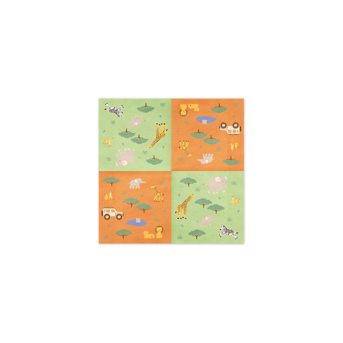 Napkins Safari, 33x33 cm, mix (1 pkt / 12 pc.)