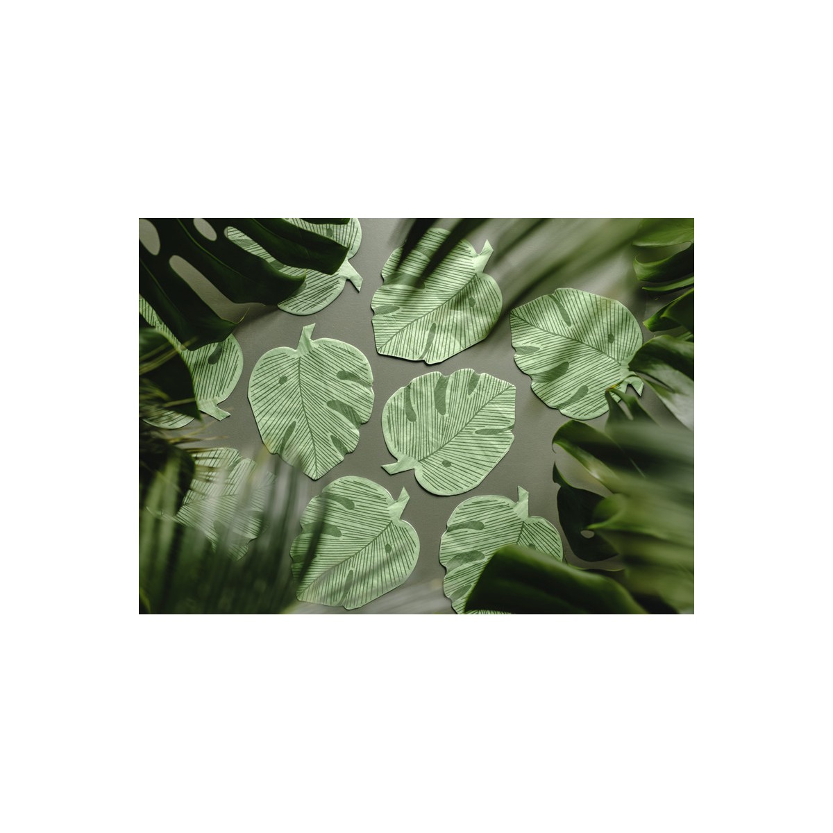 Napkins Monstera leaf, 29.1x36 cm, green (1 pkt / 12 pc.) Napkins Monstera leaf, 29.1x36 cm, green (1 pkt / 12 pc.)
