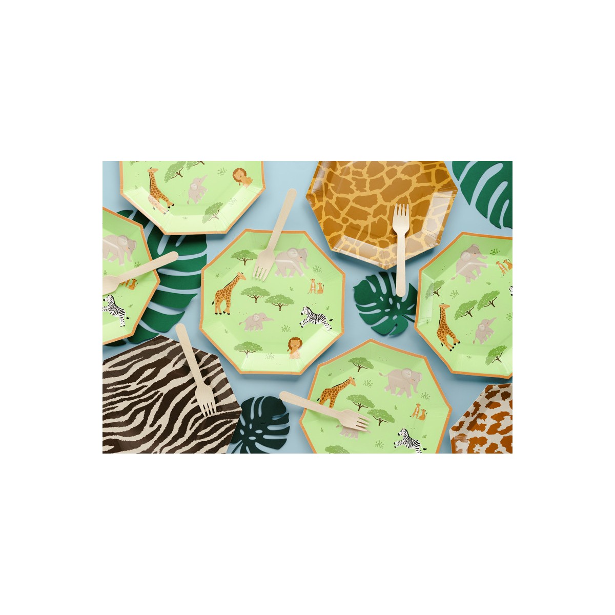 Papierowe plates Safari, 23 cm, mix (1 pkt / 6 pc.) Papierowe plates Safari, 23 cm, mix (1 pkt / 6 pc.)