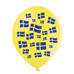 10 st Dannebrogballonger r&ouml;d vit latex 26 cm