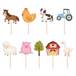 7 st Cupcake Toppers Racerbilar mix 10,5 cm