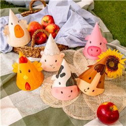 6 st Partyhattar Racingtema blandade färger 16 cm 6 st Partyhattar Racingtema blandade färger 16 cm