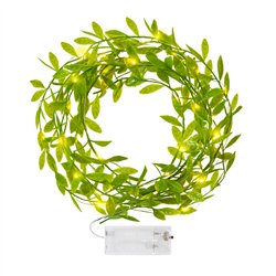 Eukalyptusgirlang 2 m grön med 20 varma LED-lampor