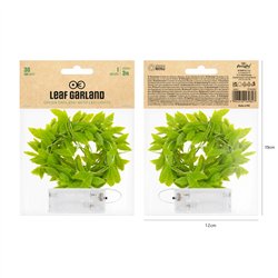 Eukalyptusgirlang 2 m gr&ouml;n med 20 varma LED-lampor