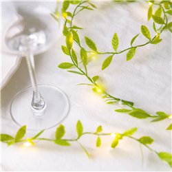 Eukalyptusgirlang 2 m gr&ouml;n med 20 varma LED-lampor