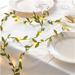 Eukalyptusgirlang 2 m grön med 20 varma LED-lampor Eukalyptusgirlang 2 m grön med 20 varma LED-lampor