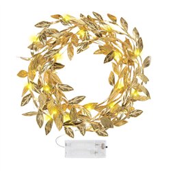 Eukalyptusgirlang 2 m grön med 20 varma LED-lampor