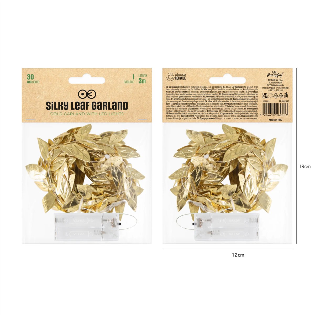 Eukalyptusgirlang 2 m grön med 20 varma LED-lampor Eukalyptusgirlang 2 m grön med 20 varma LED-lampor