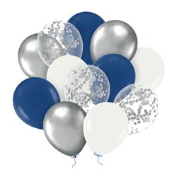 10 st Latexballonger Himmelsblå & Chokladbrun 27-31 cm
