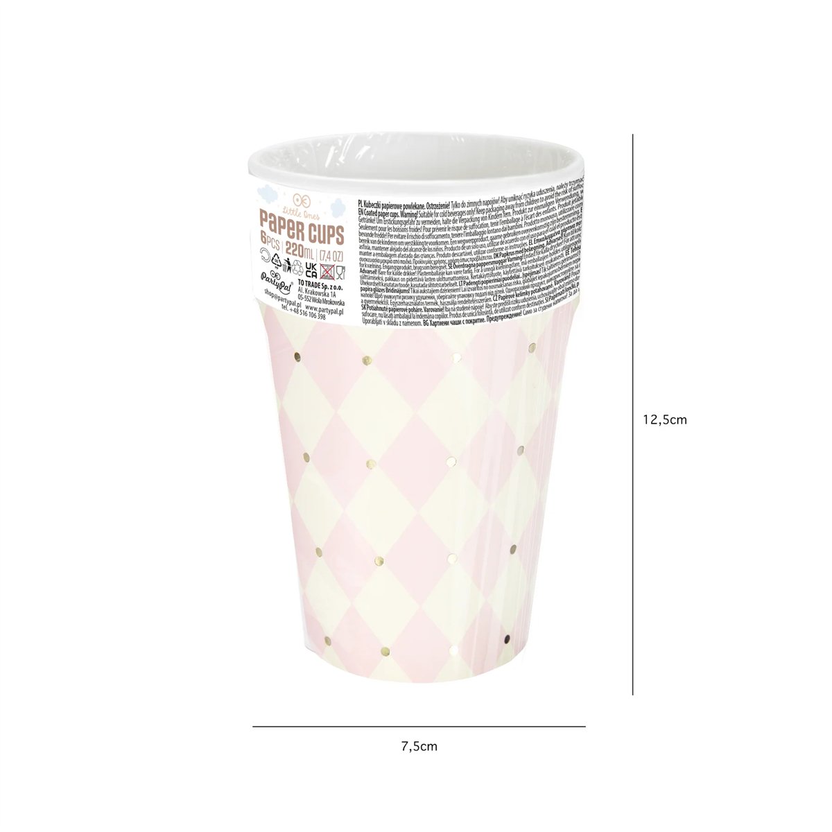 6 st Pappmuggar Rosa 220 ml – Baby Shower 6 st Pappmuggar Rosa 220 ml – Baby Shower
