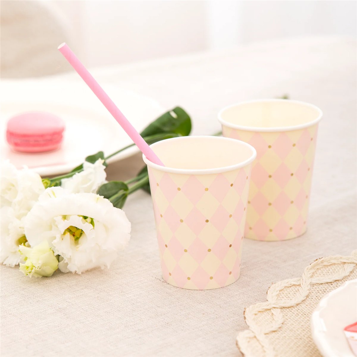 6 st Pappmuggar Rosa 220 ml – Baby Shower 6 st Pappmuggar Rosa 220 ml – Baby Shower