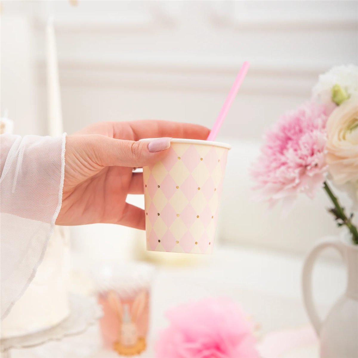 6 st Pappmuggar Rosa 220 ml – Baby Shower 6 st Pappmuggar Rosa 220 ml – Baby Shower