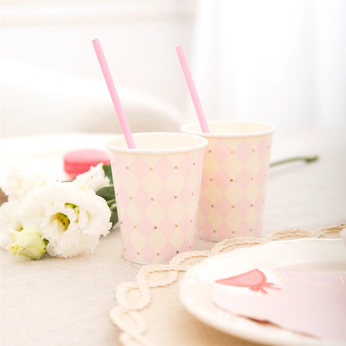 6 st Pappmuggar Rosa 220 ml – Baby Shower 6 st Pappmuggar Rosa 220 ml – Baby Shower