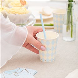 6 st Pappmuggar Blå Baby Shower 220 ml 6 st Pappmuggar Blå Baby Shower 220 ml