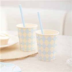 6 st Pappmuggar Blå Baby Shower 220 ml 6 st Pappmuggar Blå Baby Shower 220 ml