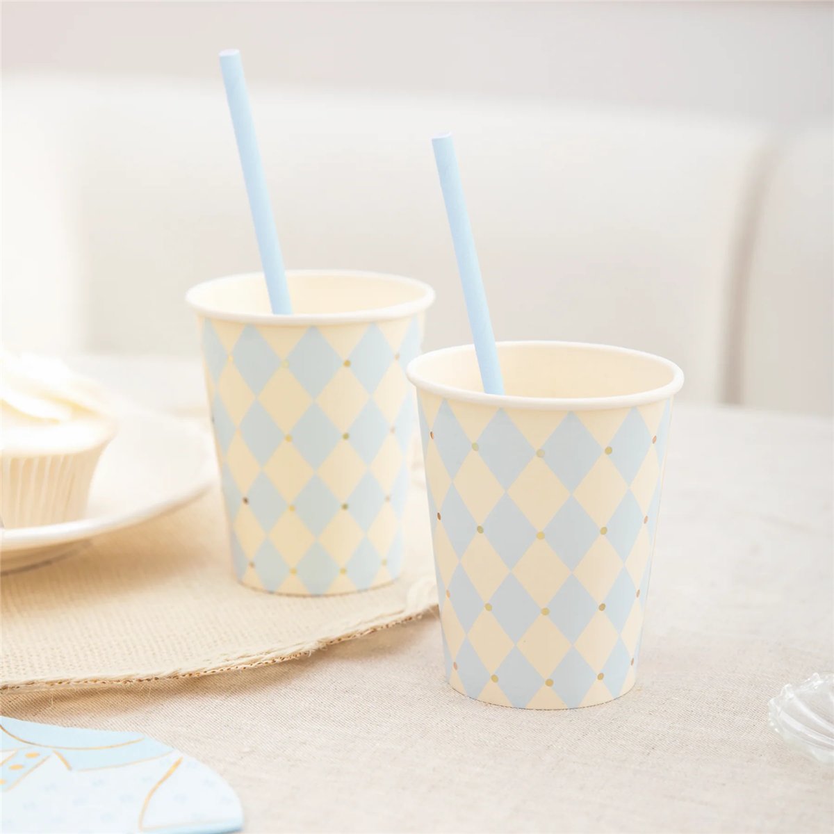 6 st Pappmuggar Blå Baby Shower 220 ml 6 st Pappmuggar Blå Baby Shower 220 ml
