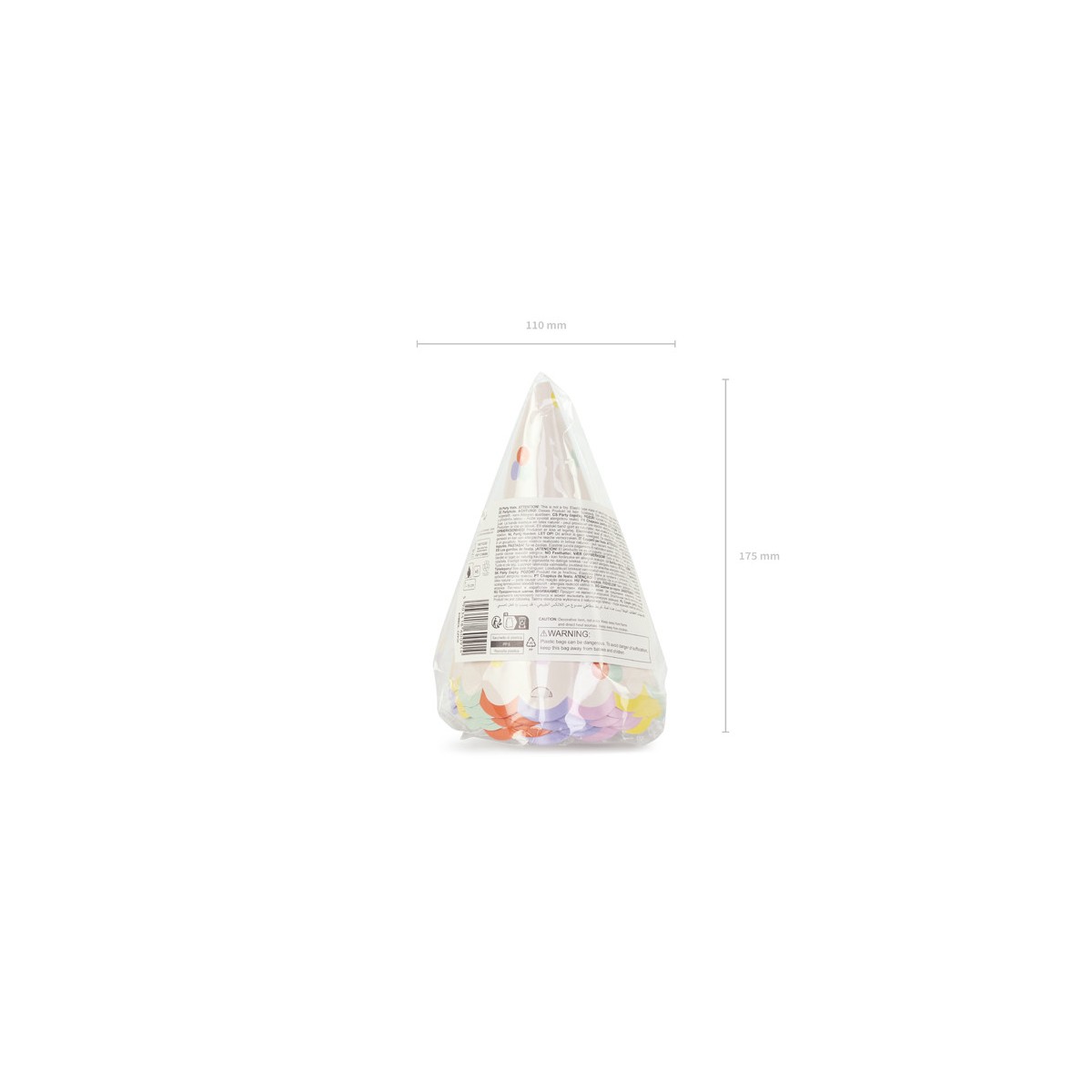 Hats Confetti, 16 cm, mix (1 pkt / 6 pc.)