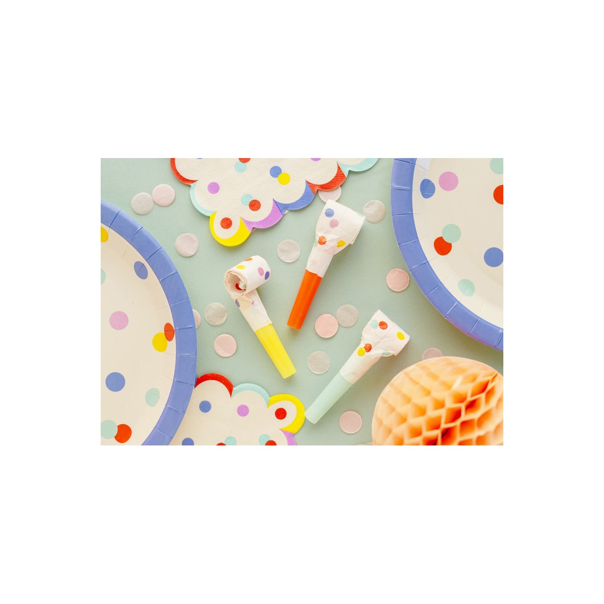 Paper whistles Confetti, mix (1 pkt / 6 pc.)