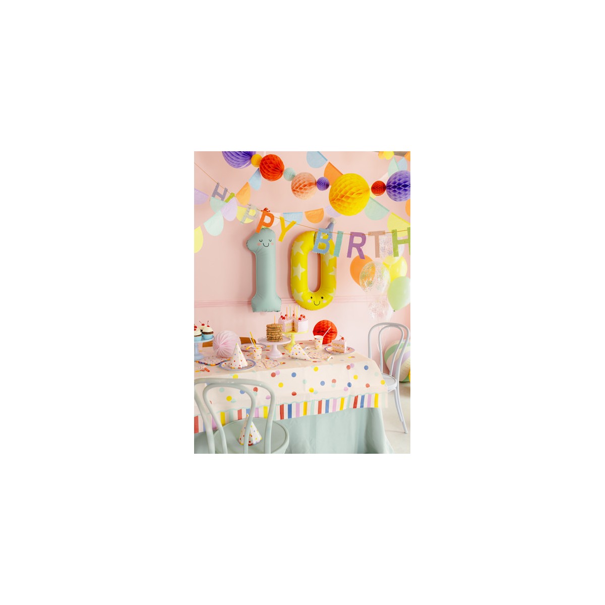Paper tablecloth Confetti, mix, 180x120 cm